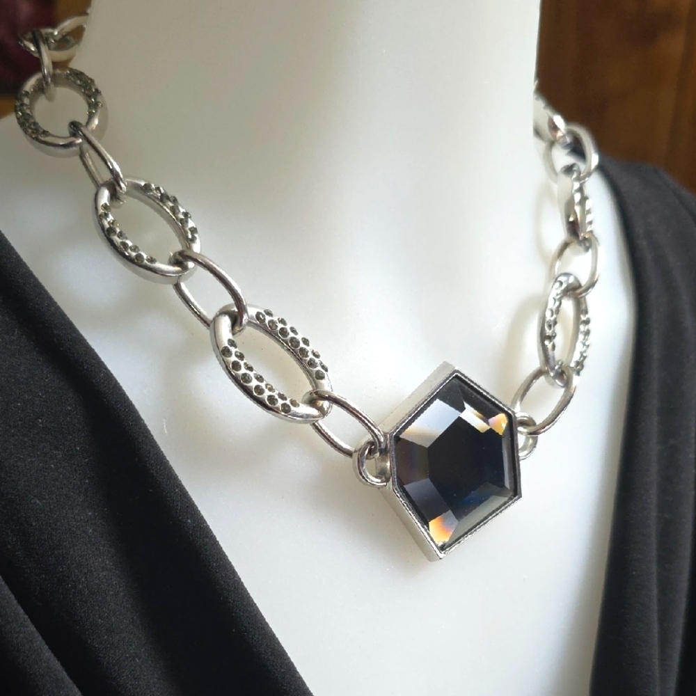 Mirror Geometric Chain Necklace